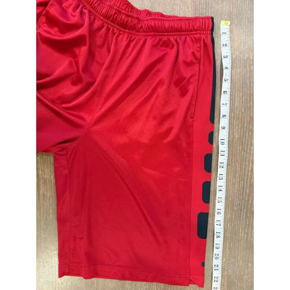 NIKE Dri-Fit Red Black Basketball Shorts Athletic 11